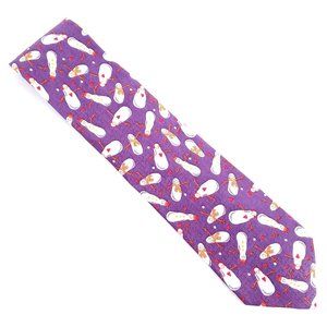 Children's Miracle Network Men Tie Christmas Snowclones Purple White 58x4 - NWOT